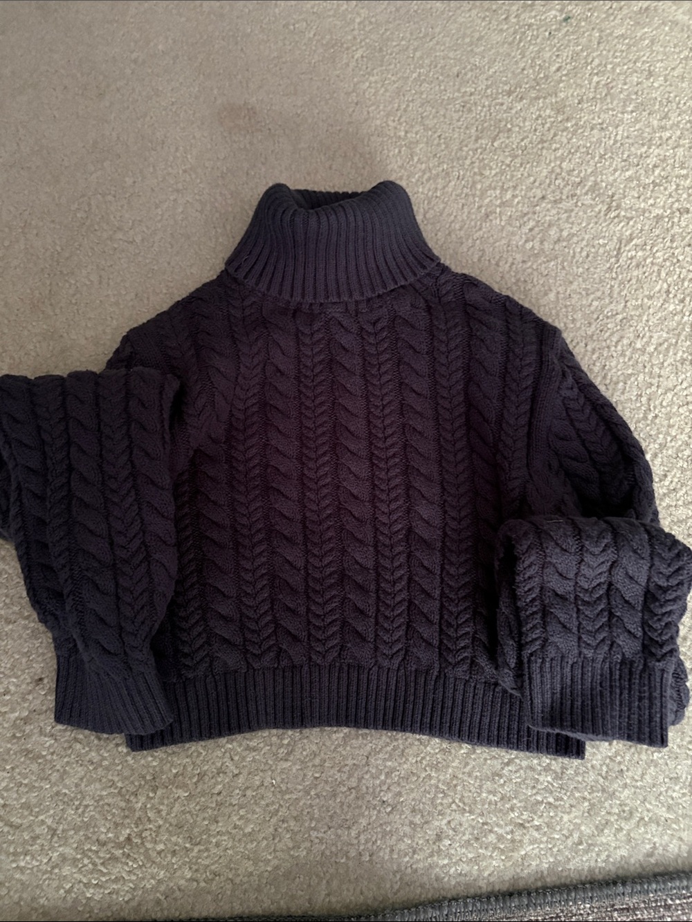 LA Hearts Turtleneck Cable Knit Sweater - Grey